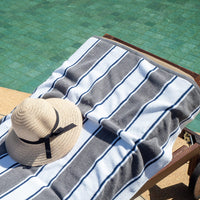 Pool Towel, 100% Cotton, 25#, Pinstripe
