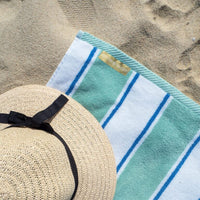 Pool Towel, 100% Cotton, 25#, Pinstripe