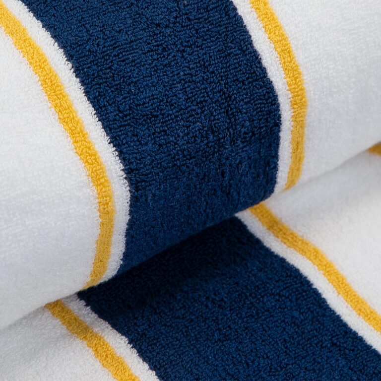 Pool Towel, 100% Cotton, 25#, Pinstripe