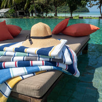 Pool Towel, 100% Cotton, 25#, Pinstripe