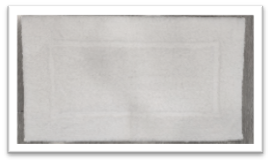 Bath Rug with Latex Backing 21"x34" 1700gsm 100% Cotton Tufted Bath Rug w Frame Design