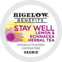 Bigelow® Stay Well® Herbal Tea Hot Tea - Black/Decaf Kosher De-Caffeinated K-Cups