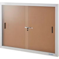 Enclosed Cork Bulletin Board with Sliding Doors, 48x36