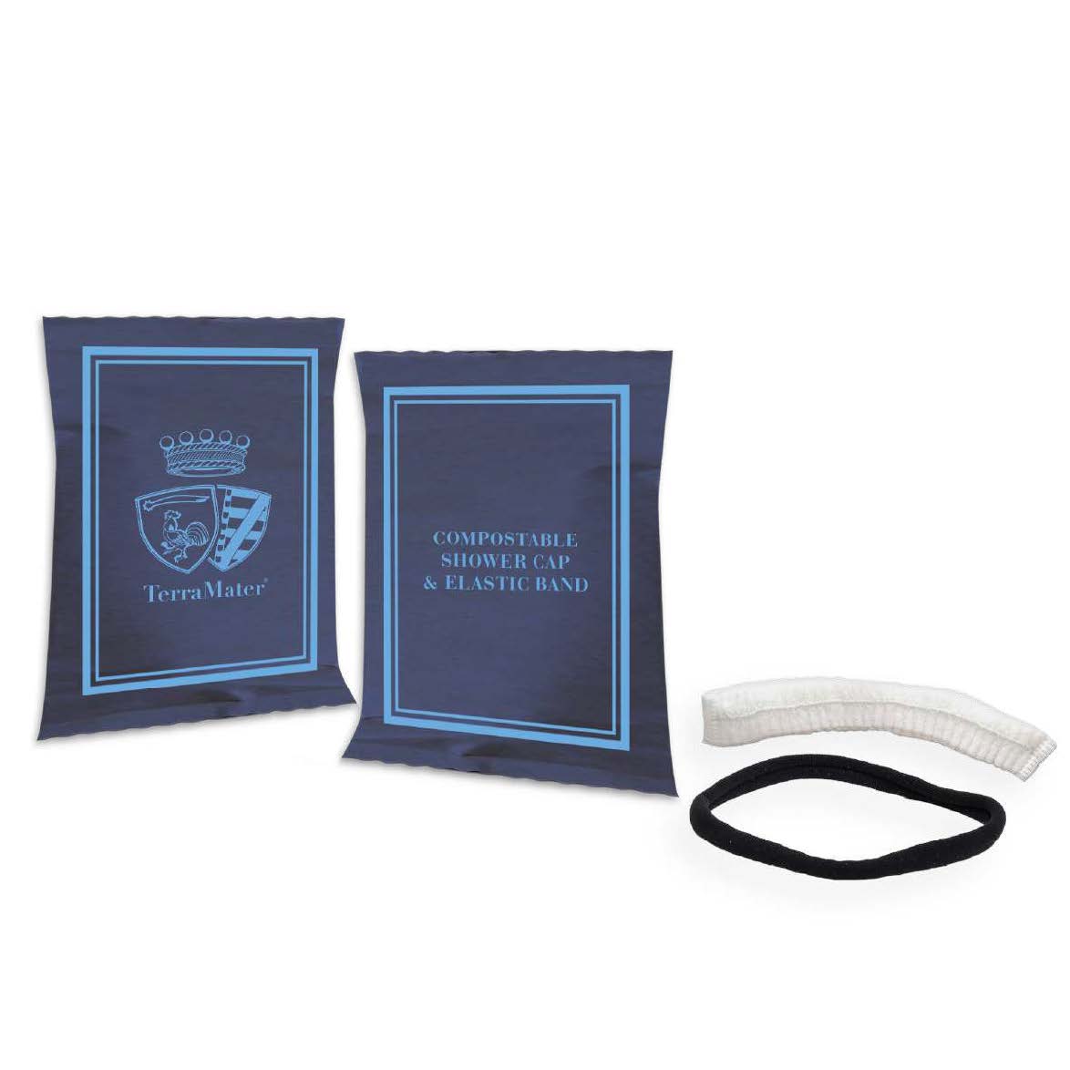 Custom, Compostable Shower Cap & Elastic Band