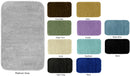 Deco Plush Bath Rug, heavy weight 100% plush nylon (28oz face weight). Washable latex backing. Bound on all sides. Made in the U.S.