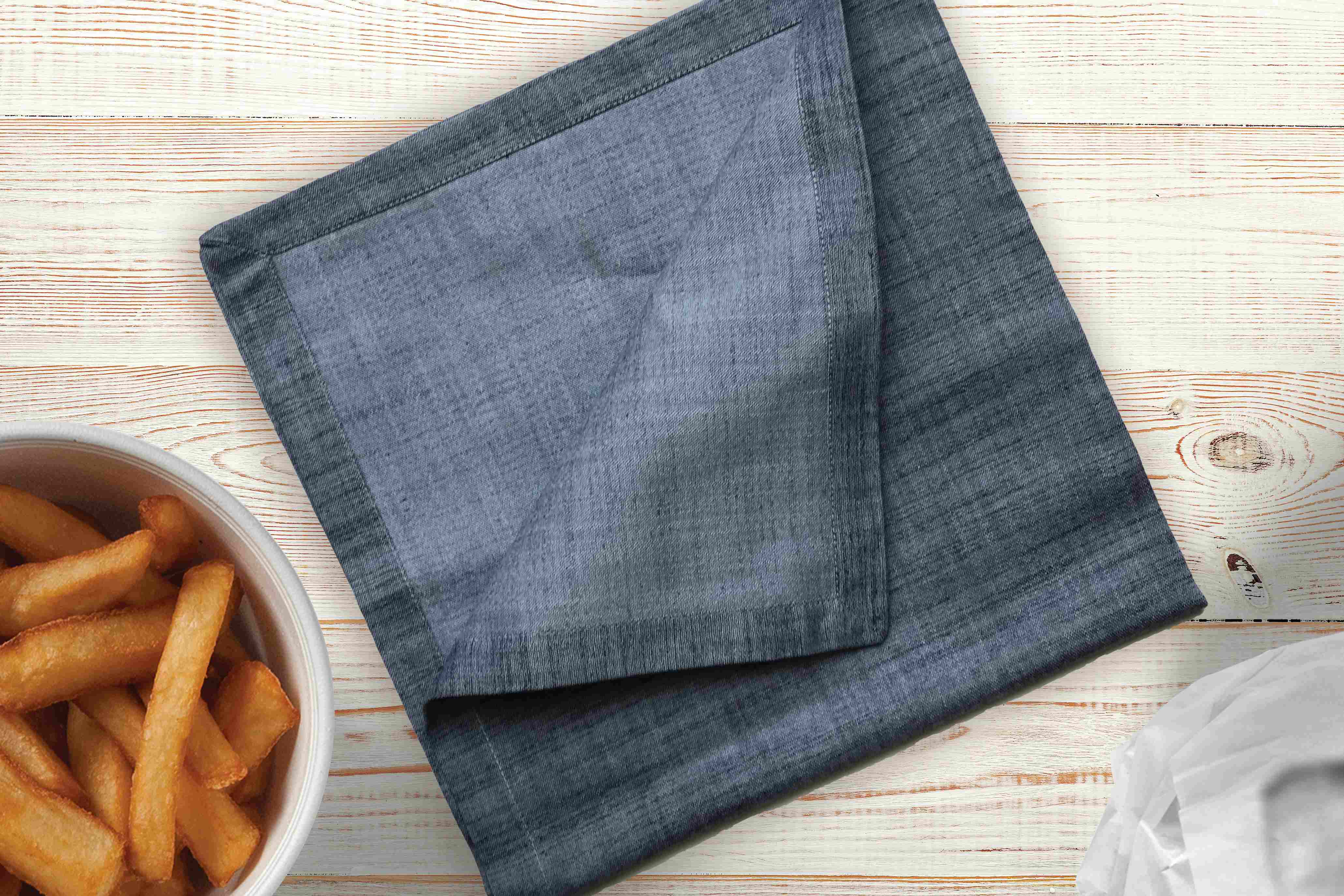 Denim Napkin 20"x20" 100% Cotton, Mitered Corners, Chambray