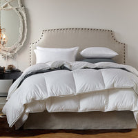 Continuous Comfort, Down-Alternative, Medium Weight, 14" Quilted Sewn-Through Boxstitch, T230 100% Cotton Shell, Double Needle, Sewn Through Edge, Cotton Piping