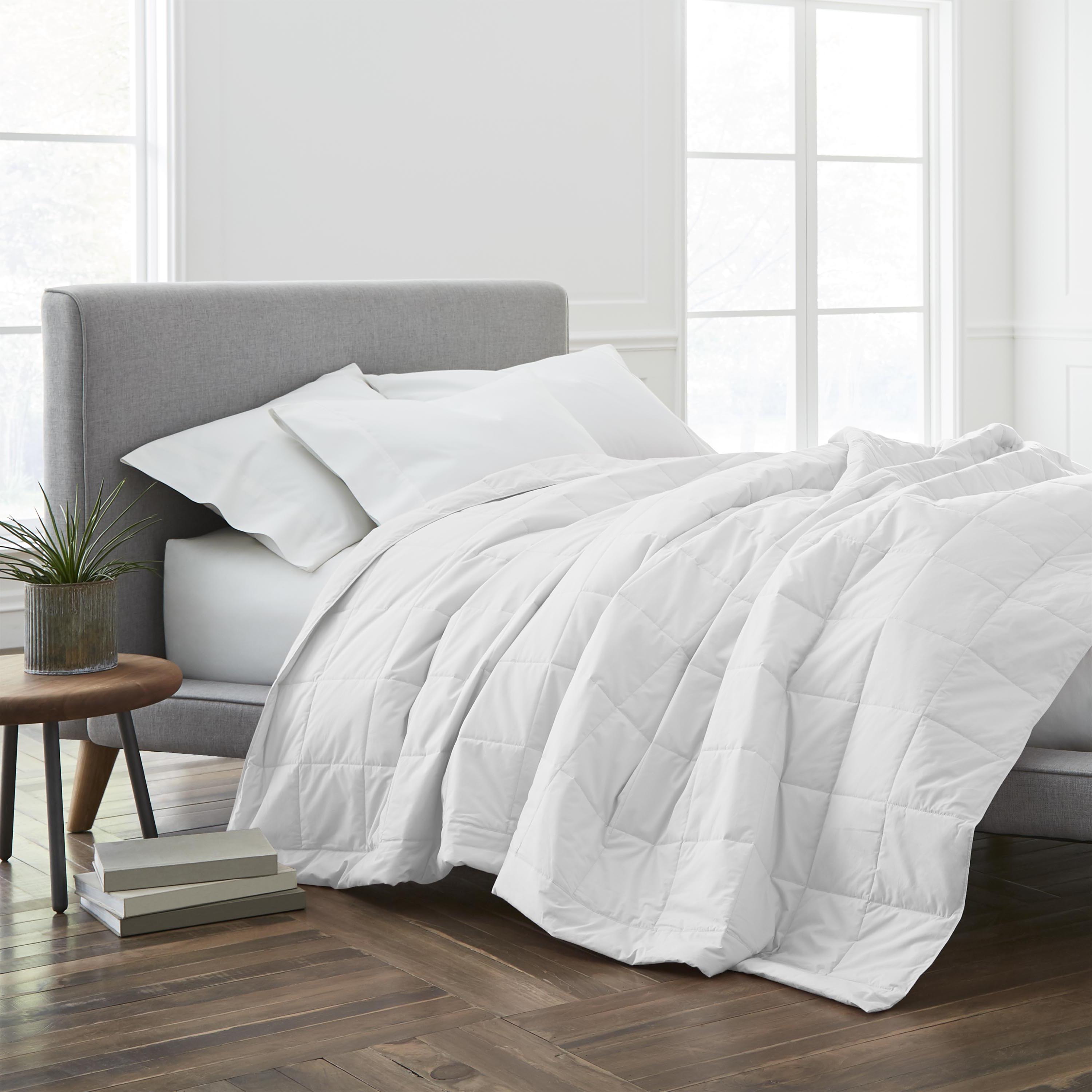 EcoPure Down-Alternative Quilted Blanket, 6" Sewn-Through Box, T-240 100% Cotton Shell, Light Weight
