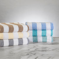 Fibertone Cabana Stripe, 86% Ringspun Cotton Loops/14% Polyester