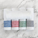Super Ribbed, 86% Cotton/14% Polyester with 100% Ringspun Loops, with Yard Dyed Pin Stripe