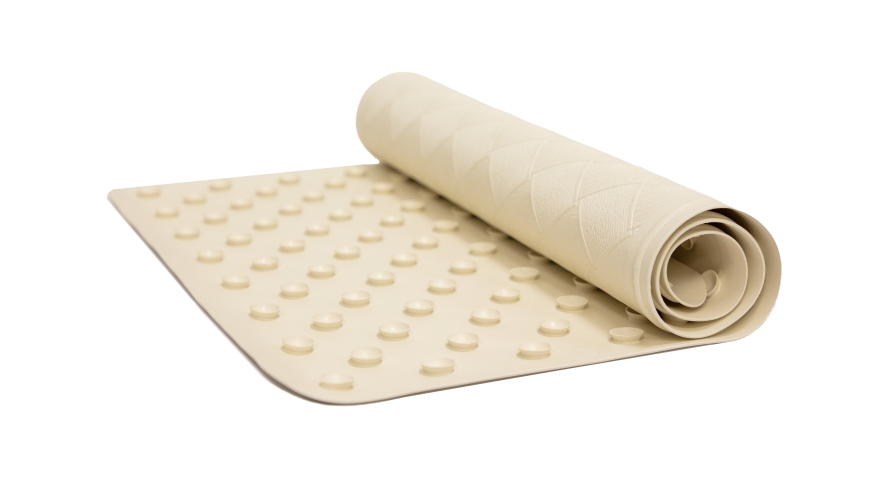 Rubber Bath Mat, Non-Slip, Ecru