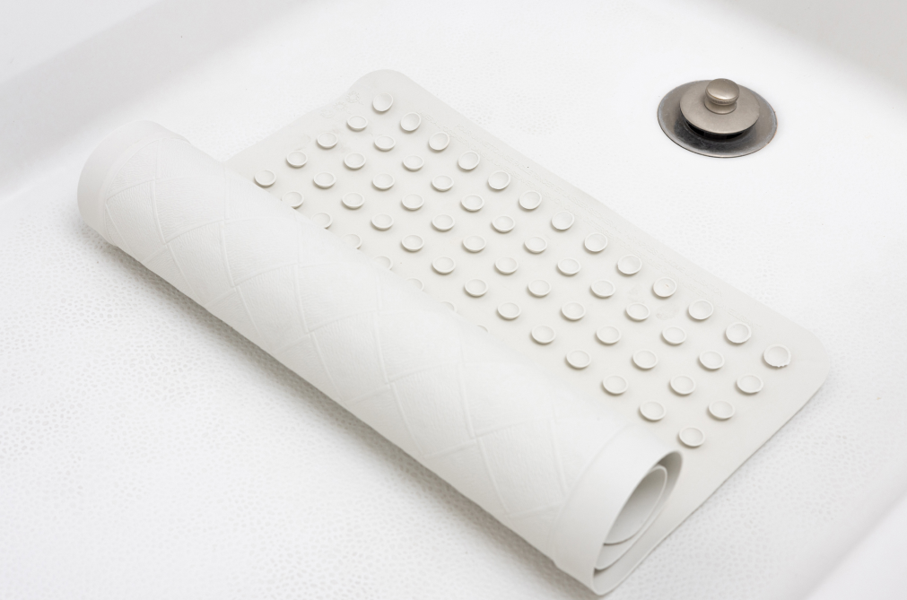 Rubber Bath Mat, Non-Slip, White