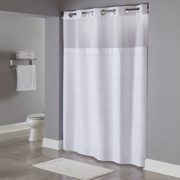 Alexandria Repet 71"x77" Hookless® One Planet™ Shower Curtains, White