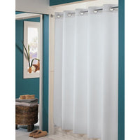White Hookless Shower Curtain 71”x74” with White Plastic Rings