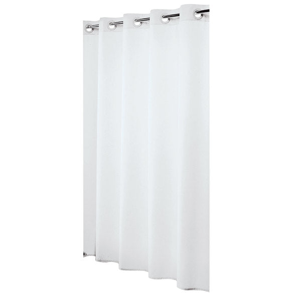 White Hookless Shower Curtain 71”x74” with White Plastic Rings