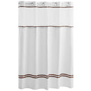 Escape 71"x74" Hookless® Fabric Shower Curtains, White/Brown