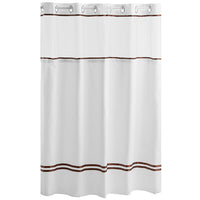 Escape 71"x74" Hookless® Fabric Shower Curtains, White/Brown