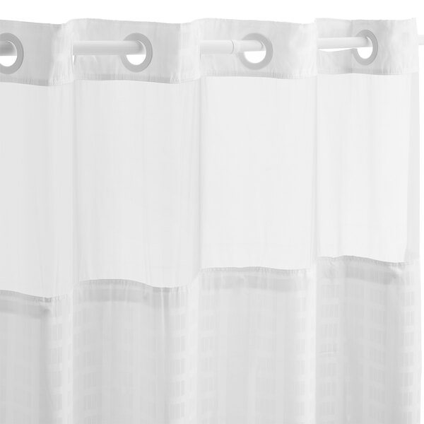 Madison 71"x77" Hookless® Fabric Shower Curtains with Snap Liner, White