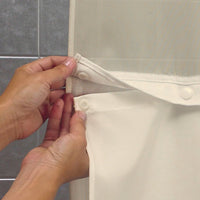 Doubl H 71"x77" Hookless® Fabric Shower Curtains, Beige