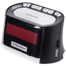 Clock Radio, 0.9 LED display USB Port, Snooze, AM/FM, PM Indicator, Alarm On Indicator