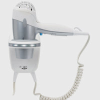 Sunbeam®, greensense™ Mid-Size Wall Mount Hair Dryer, LED nightlight, adjustable between 1500 - 1200 watts, 3 heat,2 speed, cool shot, tourmaline, removable lint filter, 2 yr warranty,  fits 1632 series wall mount bracket - White