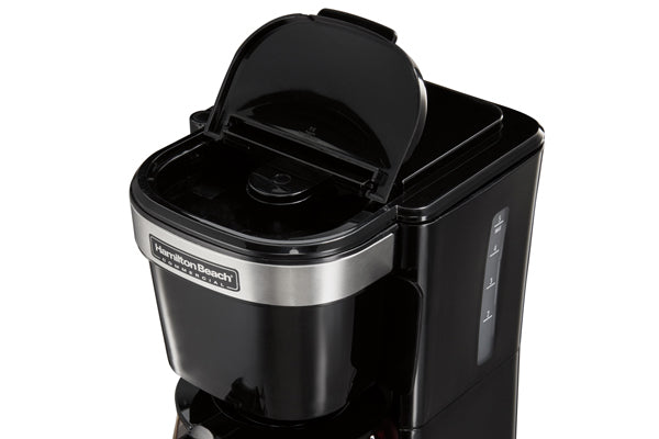 Coffeemaker, 4 Cup, Auto Shut Off, Swing Out/Lift Off Brew Basket, Black w/ Glass Carafe