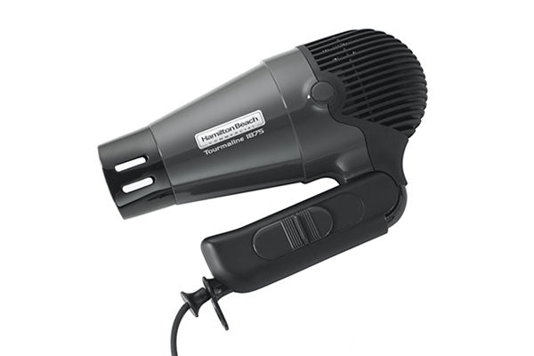 Hair Dryer 1875 Watt Dark Gray Retractable Cord Folding Handle Auto Shut Off