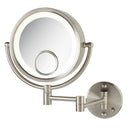 8.5", 7X-1X-15X Halo Lighted Wall Mirror, Nickel