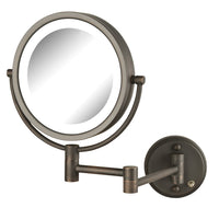 8.5", 8X-1X LED Lighted Wall Mirror, Extends 13.5", Bronze Finish,
