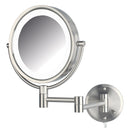 8.5", 8X-1X LED Lighted Wall Mirror, Extends 13.5", Nickel Finish