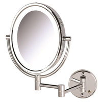 8" x 10" Oval, 5X,1X Lighted Wall Mount, Chrome