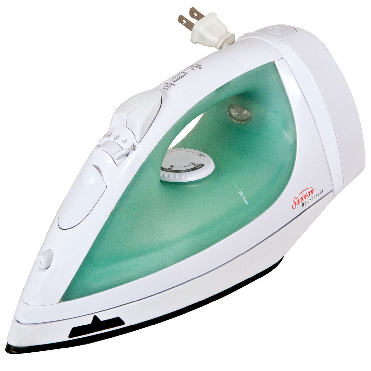 Sunbeam® Retractable greensense™  Mid-size Steam Iron, Motion Smart® 3-way Auto Off, Drip Free, Non-Stick Soleplate, Self Clean, Vertical Steam, White w/green accent