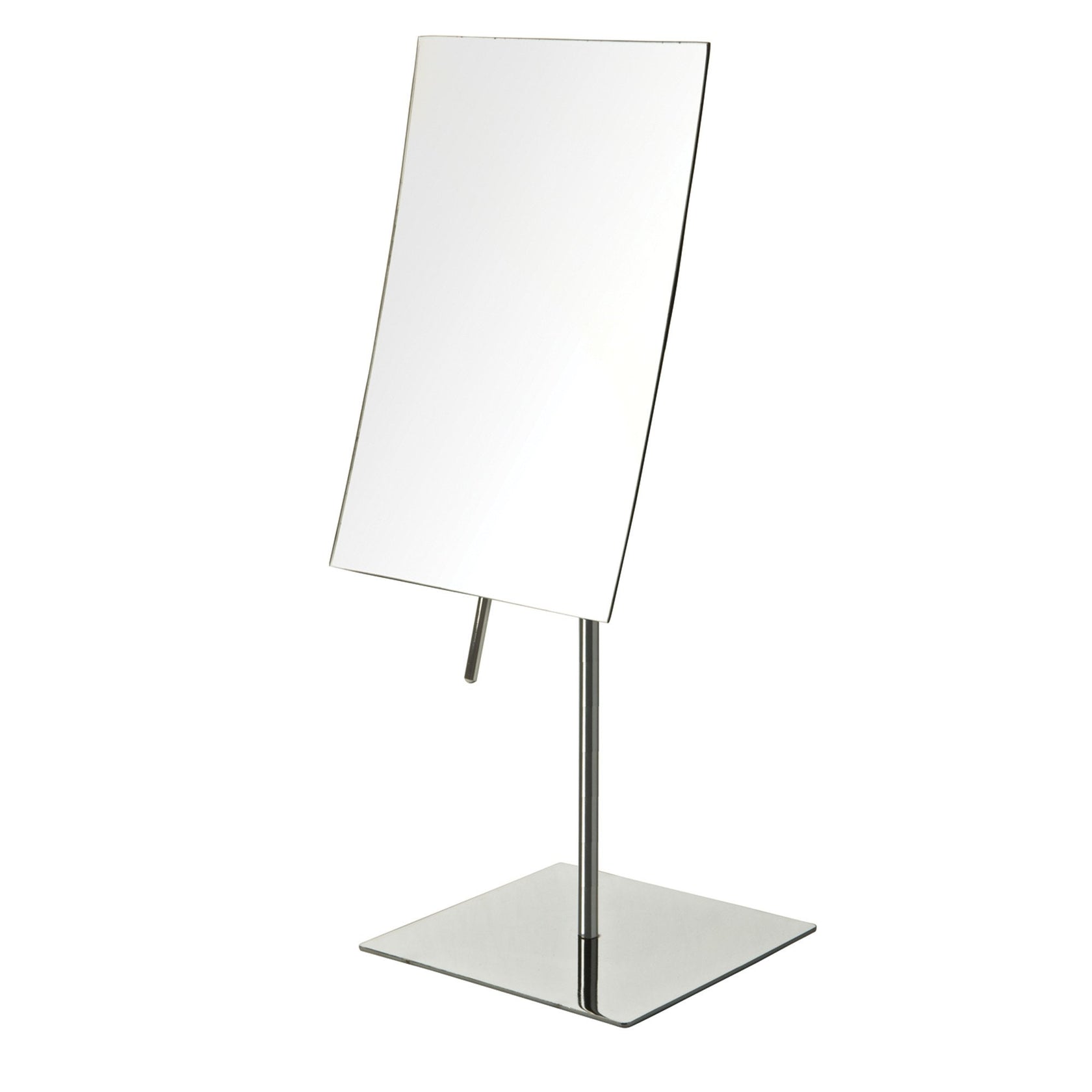 5" x  8", 3X Table Top Mirror, Chrome, Height 14"