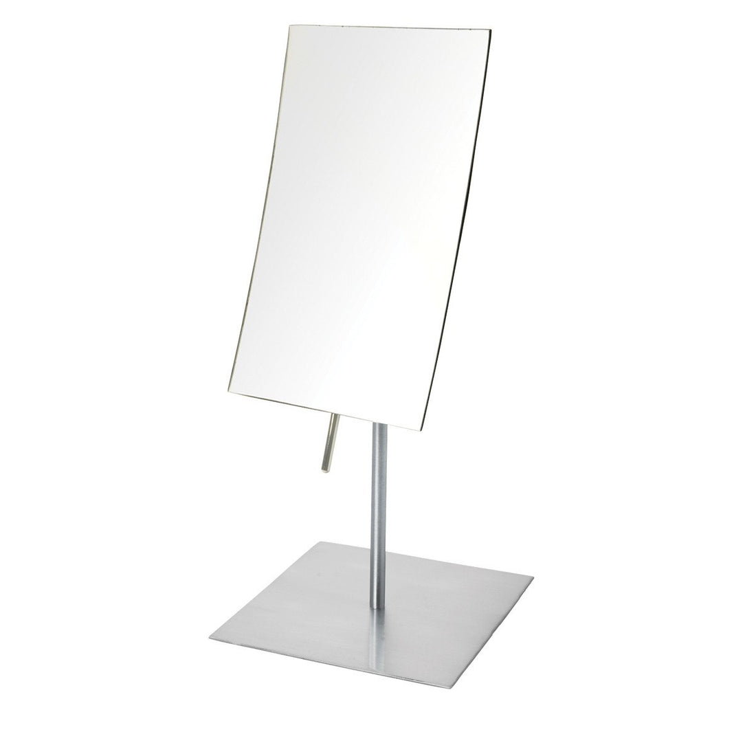 5" x  8", 3X Table Top Mirror, Nickel , Height 14"