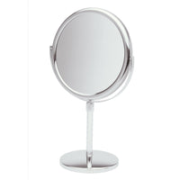 8.5", 5X-1X  Table Top Mirror, Chrome, Height Adjustable 16.5" to 21.5"