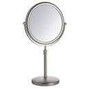 8.5", 5X-1X  Table Top Mirror, Nickel, Height Adjustable 16.5" to 21.5"