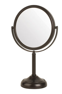6", 10X-1X Table Top Mirror, Bronze, Height 11"