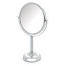 6", 10X-1X Table Top Mirror, Chrome, Height 11"