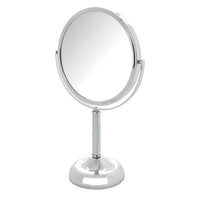 6", 10X-1X Table Top Mirror, Chrome, Height 11"