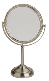 6", 10X-1X Table Top Mirror, Nickel, Height 11"