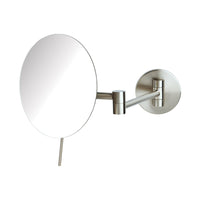 7.75"  5X Wall Mount Mirror, Extends 14.5", Nickel Finish