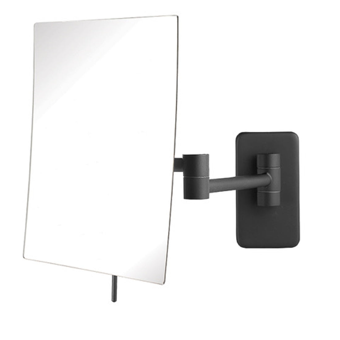 6.5" x 8.75" Rectangular Wall Mounted Mirror, Extends 14", Black Finish