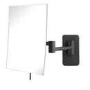 6.5" x 8.75" Rectangular Wall Mounted Mirror, Extends 14", Black Finish