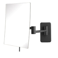 6.5" x 8.75" Rectangular Wall Mounted Mirror, Extends 14", Black Finish