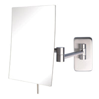 6.5" x 8.75" Rectangular Wall Mounted Mirror, Extends 14", Nickel Finish