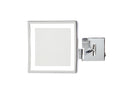 8" x 8" 5X LED Lighted Wall Mount Mirror, Extends 16", Chrome