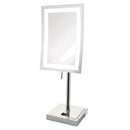 6.5" x 9", 5X LED Lighted Table Top, Chrome, Height 17", AC Convenience Outlet