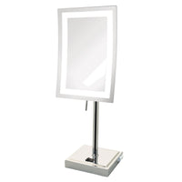 6.5" x 9", 5X LED Lighted Table Top, Chrome, Height 17", AC Convenience Outlet