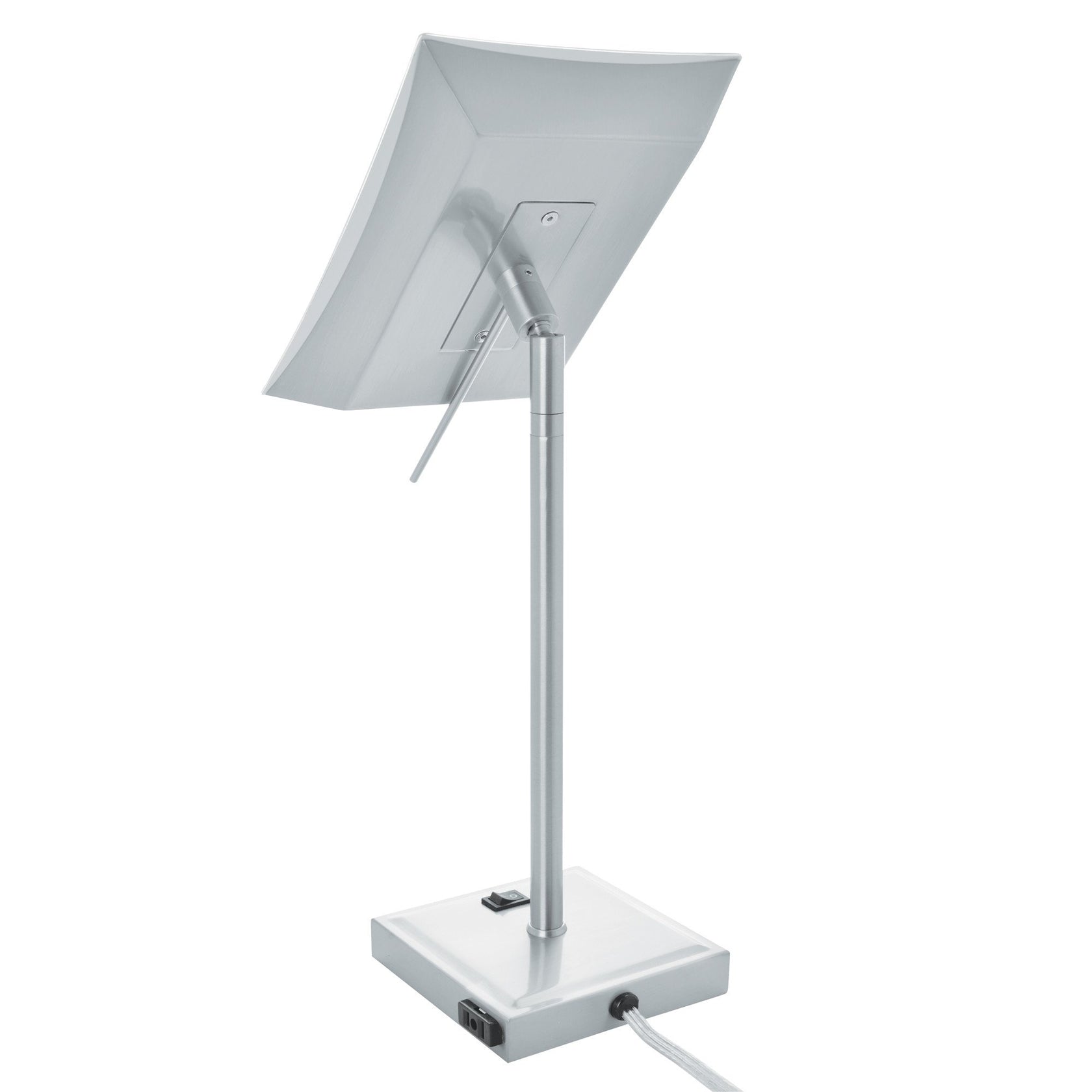 6.5" x 9", 5X,LED Lighted Table Top, Nickel, Height 17", AC Convenience Outlet