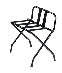 Black Metal Luggage Rack with Backrest